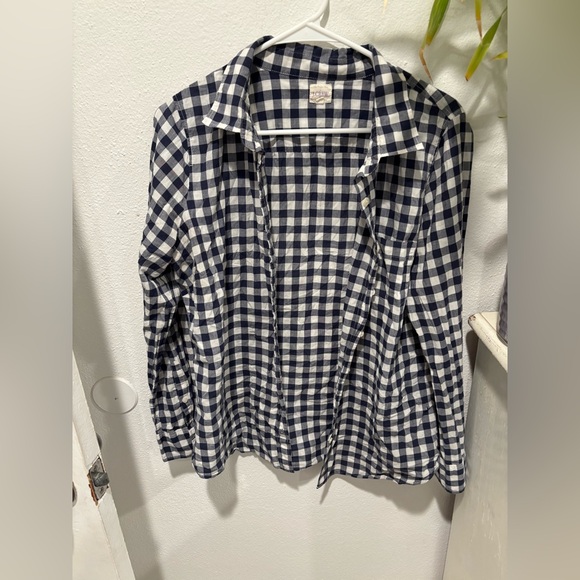 J. Crew Tops - J. Crew Navy and White Plaid Shirt